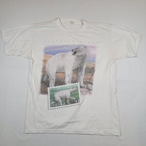 Polar Bear Adult's Sz‎ L Large White Graphic Arctodus Simus Canada SEE DESCRIPT